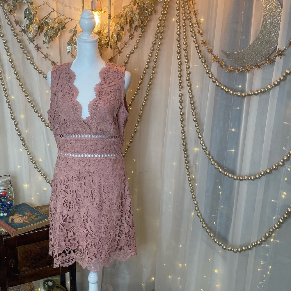 J.O.A. Blush Lace Floral Top